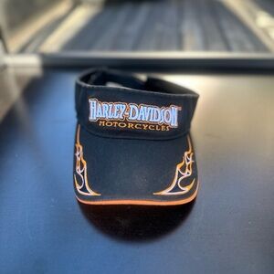 Y2K Harley-Davidson Black Visor with Orange Accents